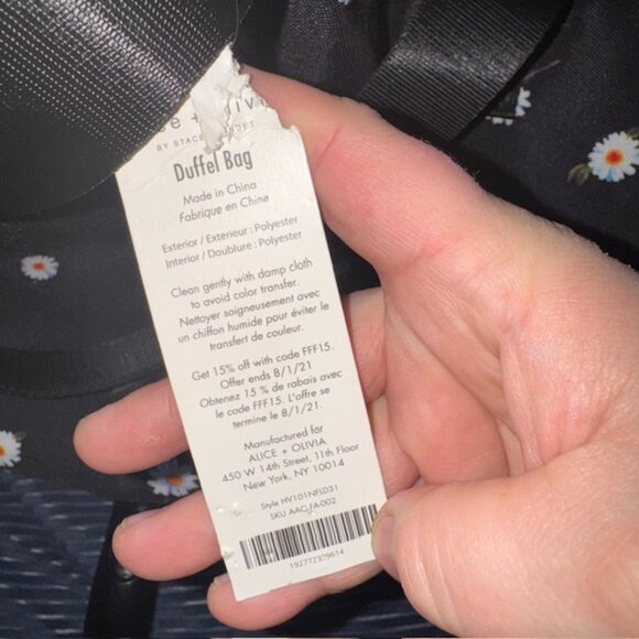 NEW Alice + Olivia Daisy‎ Duffel Bag Travel Shoulder Strap hippie boho Weekend - Picture 4 of 11